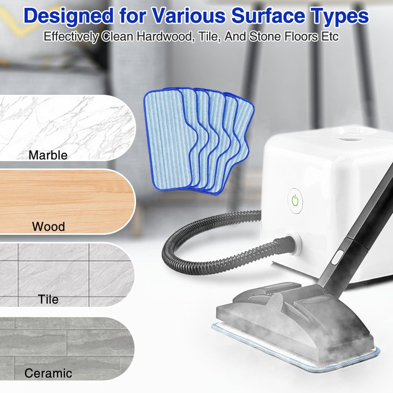 LINNIW 6 Pack Microfiber Pads Compatible with Dupray Neat Steam Cleaner, Durable, Reusable and Machine Washable - Image 5